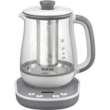 Infuzor pentru ceai Tefal Tastea BJ551B10, 8 trepte de temperatura, 1.5 L, ecran digital, functie pastrare la cald, gri/alb