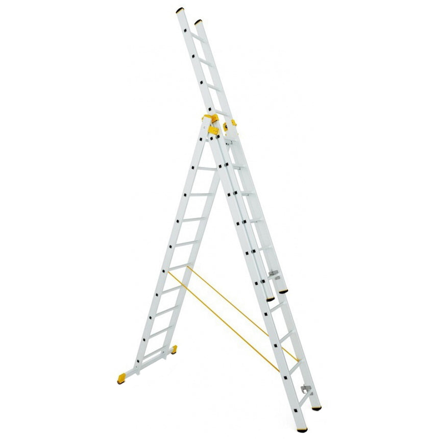 Scara profesionala Alverosal Forte Plus, 3 tronsoane, 10 trepte, 4.96 m