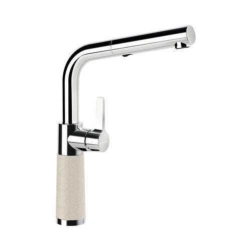 Baterie bucatarie cu dus extractibil SC-540, 2 tipuri de jet, cartus ceramic, Cristalite Sabbia, bej