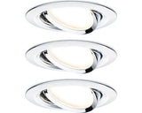 Spoturi Led Incastrate Nova 6, 5w Ø84 Mm, Module Becuri Led Coin Cu 3 Trepte De Instensitate Incluse, Crom, Pachet 3 Bucati