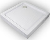 Cadita de Dus Patrata Sanotechnik TT90W, 90x90x12,5 cm, Acril, Include Sifon, Picioare si Masca Frontala, Alb