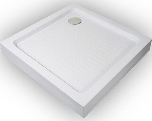 Cadita de Dus Patrata Sanotechnik TT90W, 90x90x12,5 cm, Acril, Include Sifon, Picioare si Masca Frontala, Alb