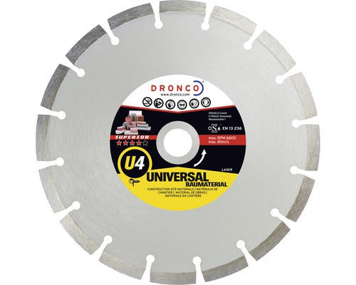 Disc Diamantat Segmentat Dronco Superior U4 Ø180x2, 4x22, 23 Mm