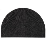 Covor Intrare Antiderapant Half Moon, Semicerc, Din Cauciuc Reciclat, 60 x 90 cm, Suprafata Texturata cu Model Abstract, Ideal Pentru Exterior, Terasa sau Hol, Culoarea Gri Antracit