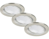 Spoturi incastrabile mobile Kowali GU10 5W Ø85 mm, becuri LED incluse, nichel mat, pachet 3 bucati