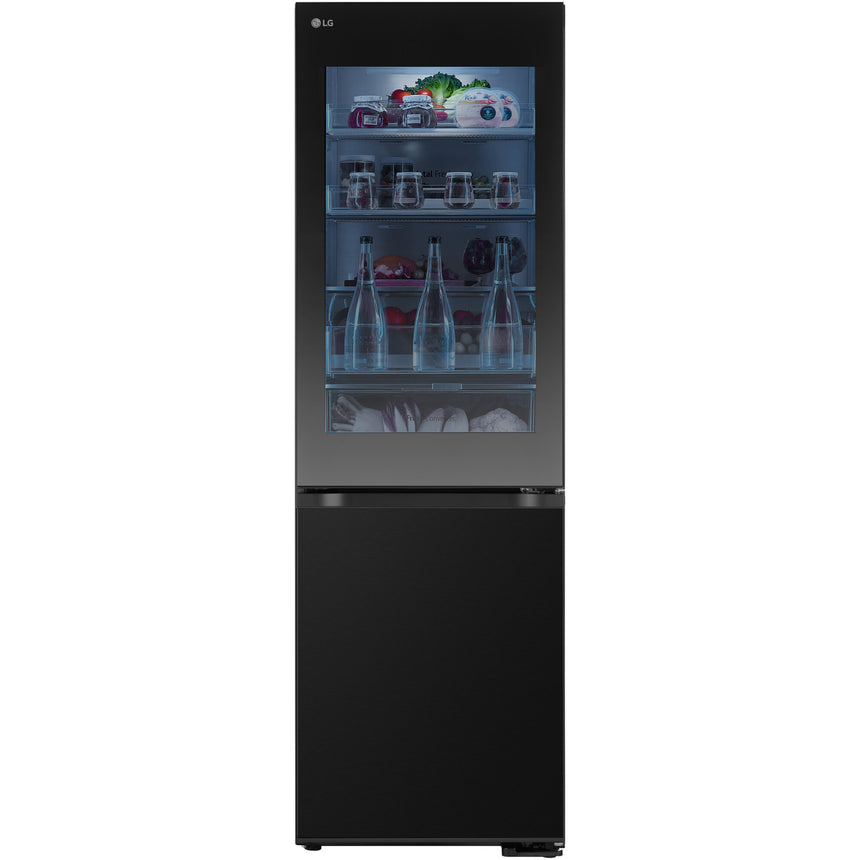 Combina frigorifica LG GBG5160CEV, 349 l, No Frost, InstaView, Compresor Smart Inverter, Wi-Fi, Door Cooling+, Clasa C, H 186 cm, Negru