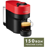 Espressor Nespresso by Krups Vertuo Pop XN920510, 1500W, 19 Bar, Centrifusion™, Conectare la telefon, 0.6L, Rosu, + set capsule degustare