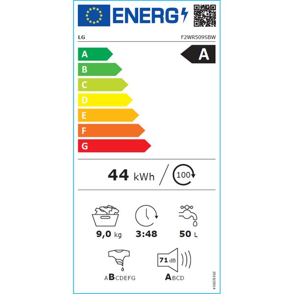 Masina de Spalat Rufe Frontala Slim LG F2WR509SBW, AI Direct Drive, 9 kg, 1200rpm, Clasa A, Alb