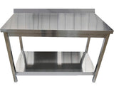 Masa Inox cu Rebord cu 1 Polita 60x60x85 cm