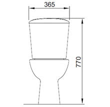 Set WC Combo Canto, evacuare laterala, include rezervor si capac WC termoplast, alb