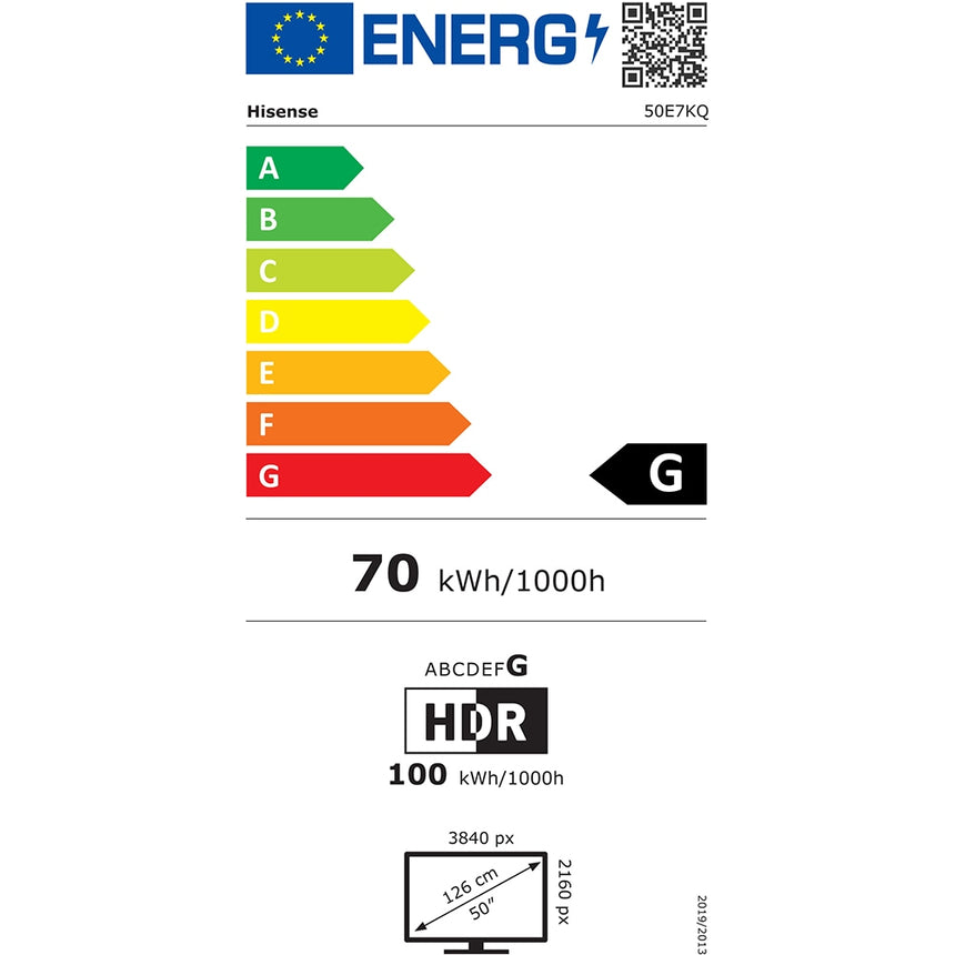 Televizor HISENSE QLED 50E7KQ, 126 cm, Smart, 4K Ultra HD, Clasa G
