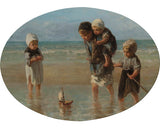Tablou Canvas Oval Children Of The Sea Jozef Israëls 70x50 Cm
