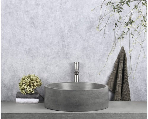 Lavoar rotund Marba cu Montaj pe Blat, 42 cm, Beton, Gri Inchis