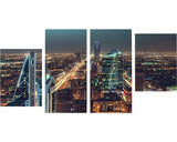Tablou Canvas City Rush, Set 4 Buc. 2x 40x55 Cm + 2x 40x80 Cm