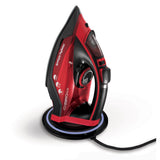 Fier de calcat Morphy Richards EasyCharge / Cordless 303250, 2400W, 30g/min, 1300 g debit abur continuu, capacitate rezervor 350 ml, functionare fara cablu, Rosu/Negru