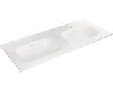 Lavoar ceramica Jungborn Sedici 121 cm, 2 cuve, alb lucios