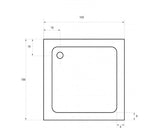 Cadita de Dus Patrata Sanotechnik, 100x100x5,5 cm, Acril, G100, Alb