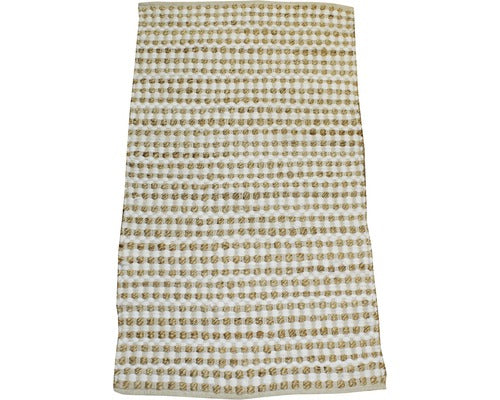Covor Tesut Din Carpe Natur, Noduri, Bej 60x110 Cm