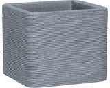 Ghiveci Striat Geli, Plastic, 40x40x32, 5 Cm, Gri