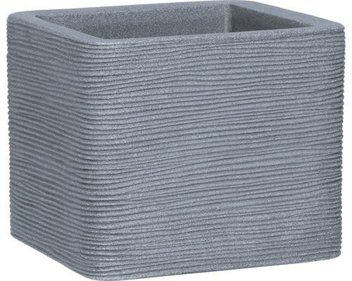Ghiveci Striat Geli, Plastic, 40x40x32, 5 Cm, Gri