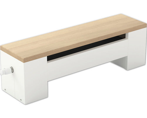 Convector Pe Pardoseala Tip Banca H 300 X L 1000 X A 265 Mm Alb Cu Bancheta Din Stejar