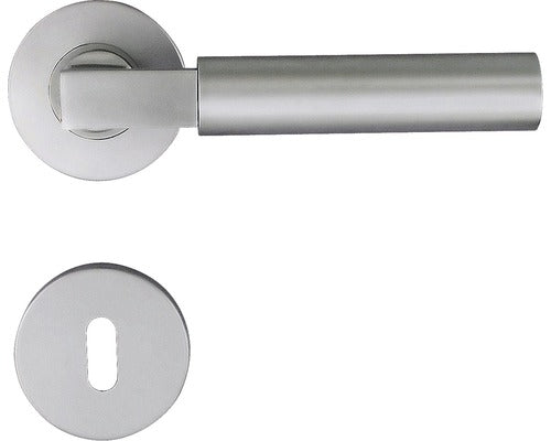 Manere Cu Rozeta Usa Interior Pertura Tikur, Pentru Cheie Bb, Nuanta Aluminiu