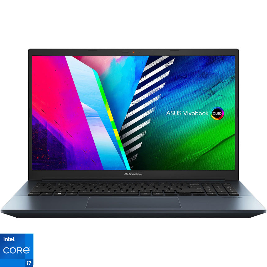 Laptop ASUS Vivobook Pro 15 K3500PC cu procesor Intel® Core™ i7-11370H, 15.6", Full HD, OLED, 16GB, 512GB SSD, NVIDIA® GeForce® RTX™ 3050 4GB, No OS, Quiet Blue