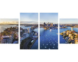Tablou Canvas Sydney Panorama, Set 4 Buc. 2x 40x55 Cm + 2x 40x80 Cm