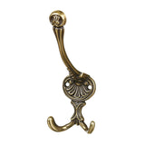 Cuier perete, o agatatoare tripla, metal, 15 cm, alama