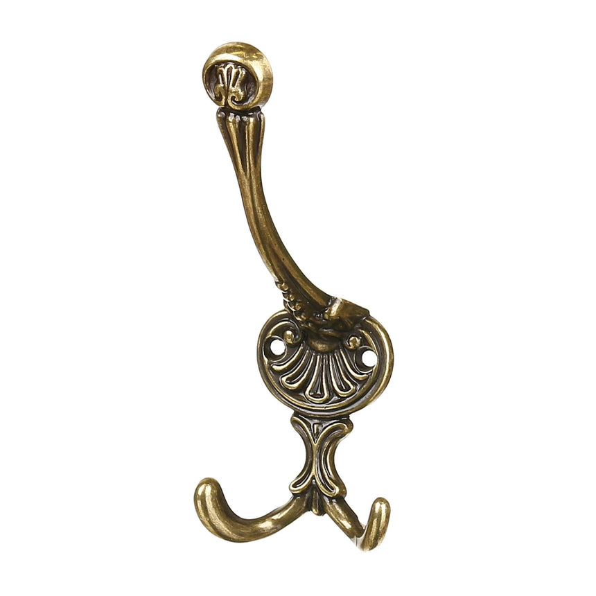 Cuier perete, o agatatoare tripla, metal, 15 cm, alama