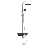 Set de dus cu pipa Crom - Negru 121x28x55 cm