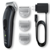 Aparat de tuns corporal Braun BG3350, Tehnologie SkinShield, pieptene pentru zone sensibile, autonomie 80 min, gri/negru