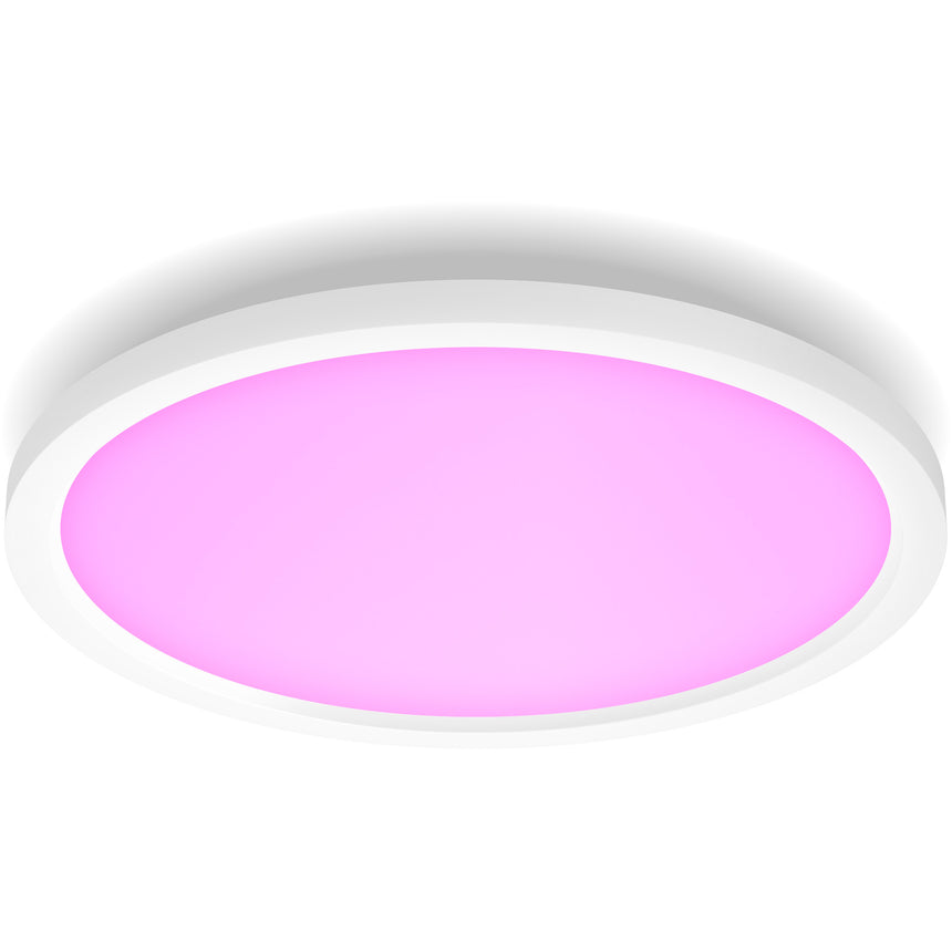 Panou LED RGB inteligent Philips Hue Surimu Hue RD, Bluetooth, 40W, 2850lm, lumina alba si colorata (2000-6500K), 39.5x39.5cm, Alb