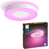 Plafoniera LED inteligenta Philips Hue Xamento, Bluetooth, 52.5W, 3700 lm, lumina ambianta alba si colorata, 42.5cm, Alb, clasa energetica G