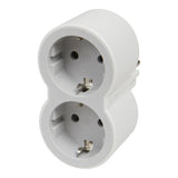 Adaptor priza Legrand L694516, 2 prize, 16A, Alb-gri