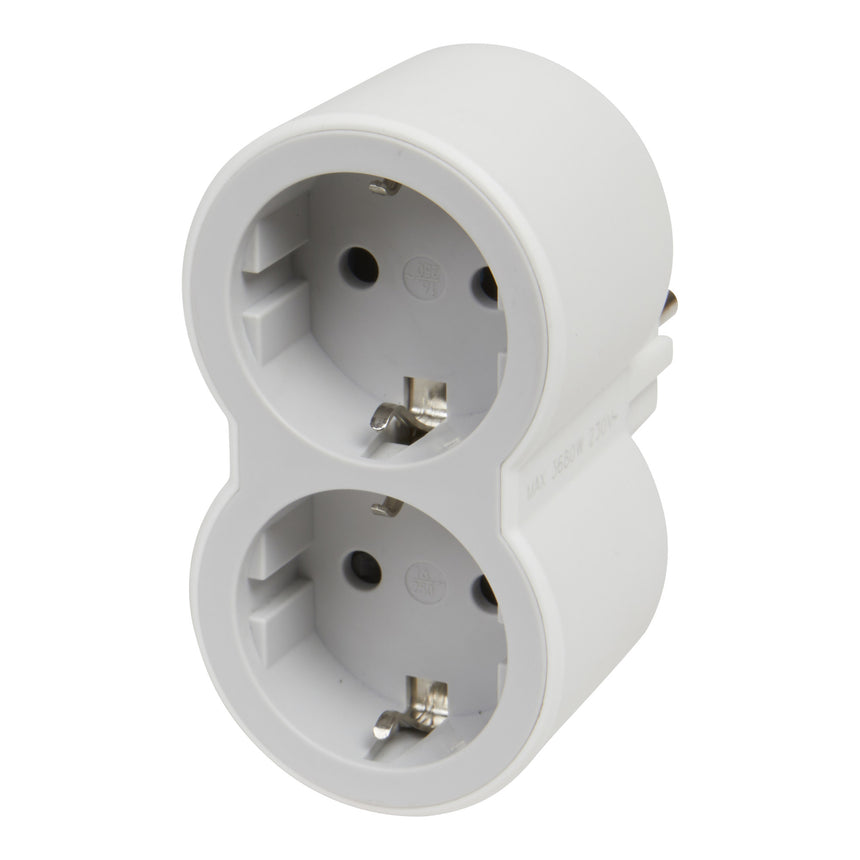 Adaptor priza Legrand L694516, 2 prize, 16A, Alb-gri