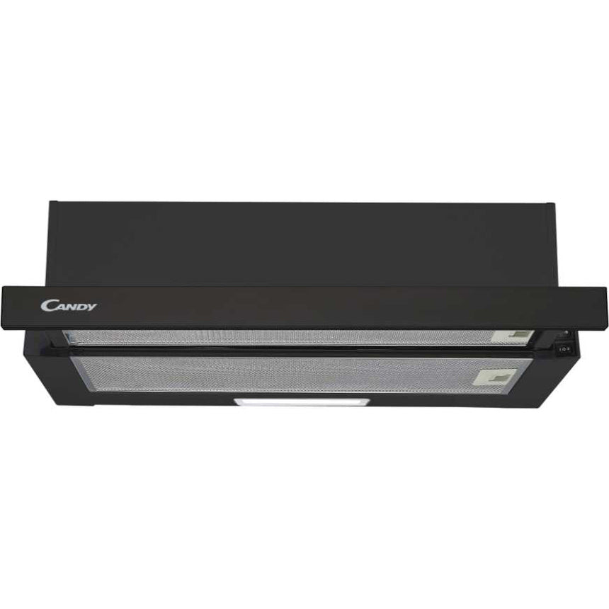 Hota telescopica incorporabila Candy CBT625/2B/1, 332 mc/h, 60 cm, 2 trepte de putere, neagra