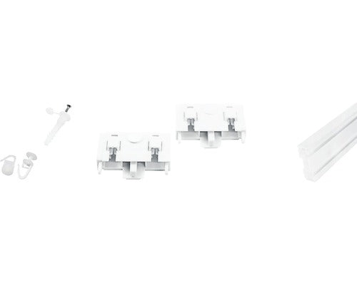 Set Sina 2 Canale Plastic Alb 150 Cm, Include Inele, Finale Si Set Montaj