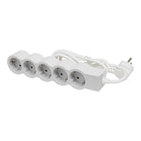 Prelungitor Legrand Revolution L694555, 5 prize, sectiune cablu 3x1.5mm, cordon 1.5m, Alb/Gri