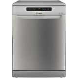 Masina de spalat vase Indesit DFO3T133AFX, 14 seturi, 9 programe, Clasa D, Fast&Clean, Push&Go, Auto Door, Sertar tacamuri, 60 cm, Inox