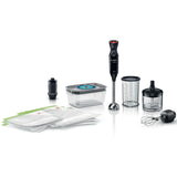 Mixer vertical Bosch ErgoMixx MS6CB61V7, 1000 W, accesoriu cu 2 teluri, chopper, 12 trepte de putere si functie Turbo, accesorii pentru vidare incluse, Negru