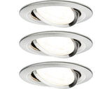 Spoturi Led Incastrate Nova Gu10 6, 5w Ø84 Mm, Becuri Led Incluse, Nichel Mat, Pachet 3 Bucati