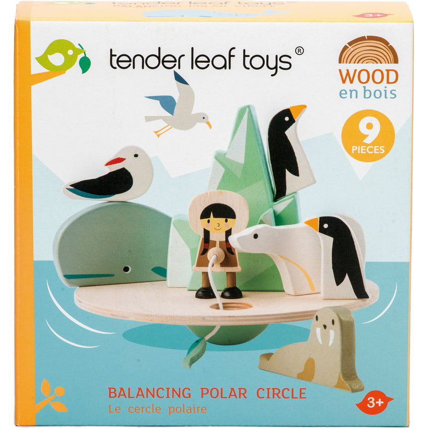 Set de joaca din lemn Tender Leaf Toys - Cercul polar in echilibru, 9 piese