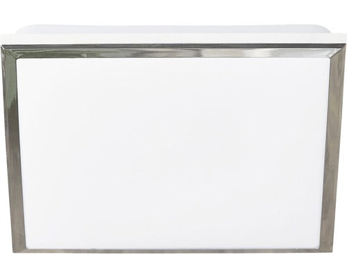 Plafoniera cu LED integrat Silver 24W 2160 lumeni, 38x38 cm, pentru baie IP44, crom