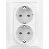 Priza 2X2P+T Legrand Valena, conexiuni automate, protectie copii, completa, Alb