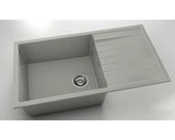 Chiuveta Bucatarie Marmura Compozita Cu O Cuva Fat Avangard 229 90x49 Cm, Cu Picurator, Reversibila, Inox