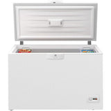 Lada frigorifica Beko HSM40031, 360 l, Clasa F, Conditii extreme, Securizare yala, Led lighting, Alb