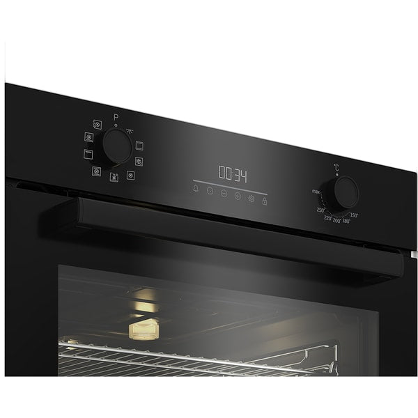 Cuptor incorporabil Beko BBIM18302BCSE, Electric, Autocuratare catalitica, 72 l, Clasa A+, RecycledNet, AEROperfect, Rafturi telescopice, Soft close door, Touch si Butoane, Grill, Negru