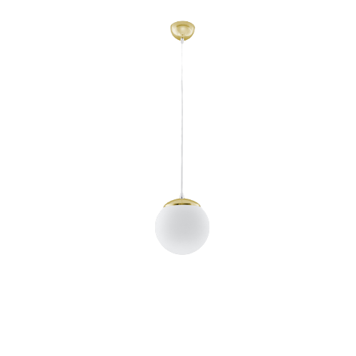 Lampa suspendata Ugo aur alb otel/sticla 1 bec minge minimalist de interior