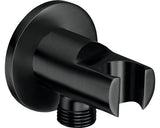 Cot racord cu suport dus Round 1/2" brushed titanium black